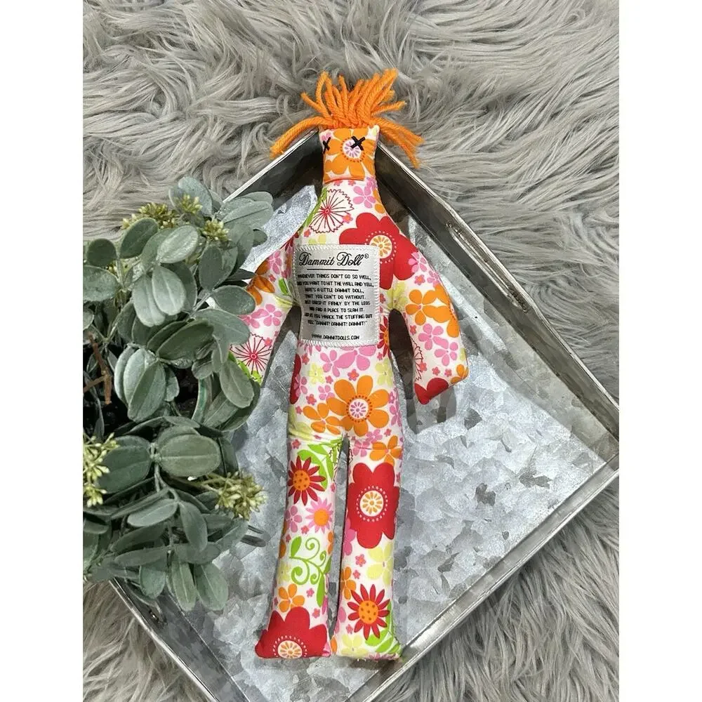 DAMMIT DOLL, Voodoo‎ Groovy Retro Flowers Floral Garden Pink 12